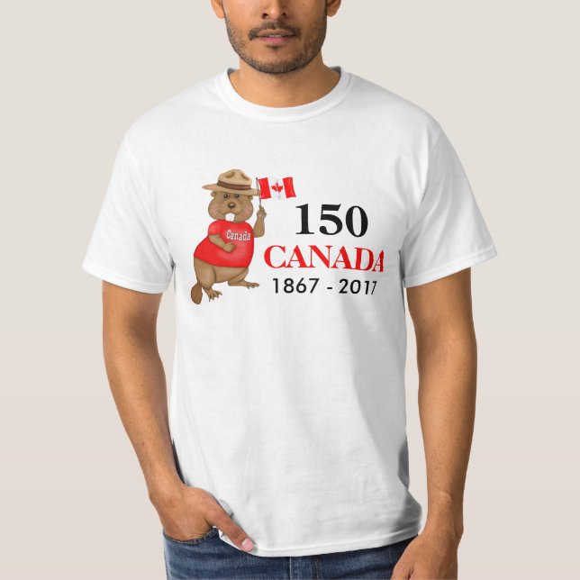 Camiseta Orgulhoso Vinho Canadiano 150 Aniversário (Frente)