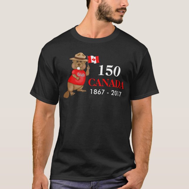 Camiseta Orgulhoso Vinho Canadiano 150 Aniversário (Frente)