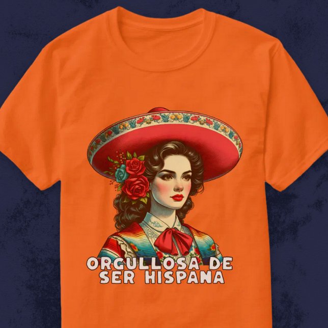 Camiseta Orgullosa de ser Hispana Retro Mes Patrio (Orgullosa de ser Hispana Spanish Retro Mes Patrio T-Shirt)