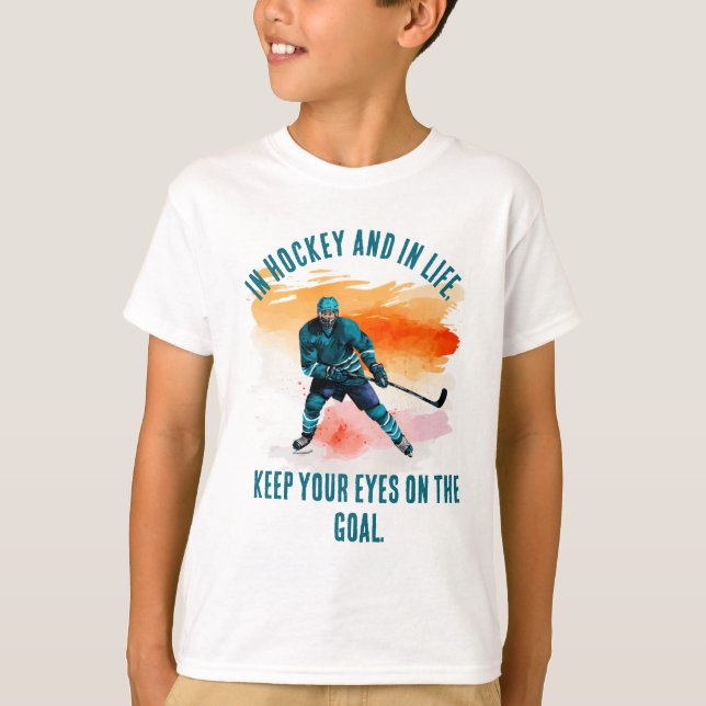 Camiseta Orientado para Metas: Hóquei e Vida (Frente)