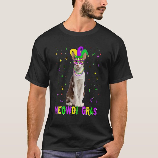 Camiseta Oriental Cat  Meowdi Gras Mardi Gras Carnivals (Frente)