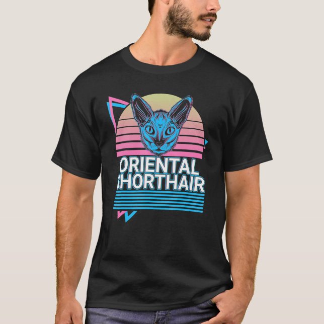 Camiseta Oriental Shorthair Cat Retro (Frente)