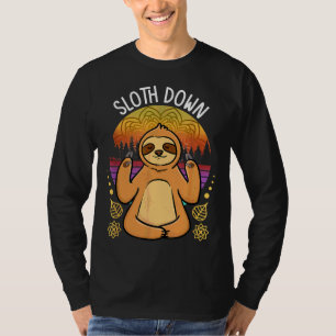 Camiseta Oriental Yoga Sloth Sloth Abaixo 34