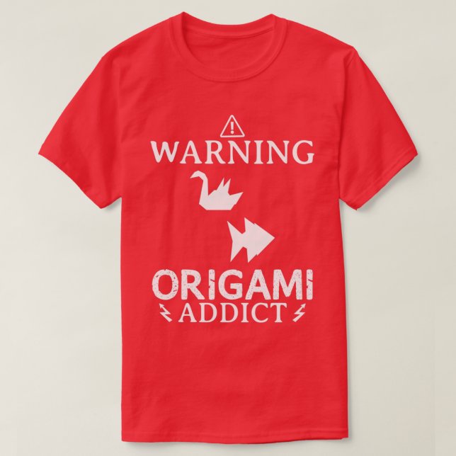 Camiseta Origami Addict Engraçado Design Para Presente 2 (Frente do Design)