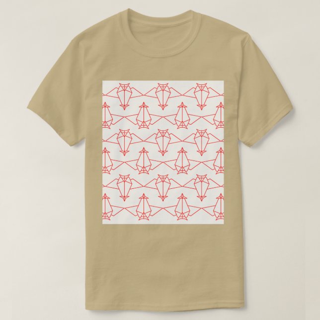 Camiseta Origami Bats Red em Branco (Frente do Design)