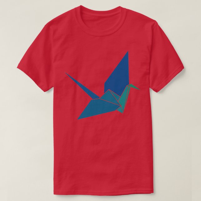 Camiseta Origami Crane Blue 4 (Frente do Design)