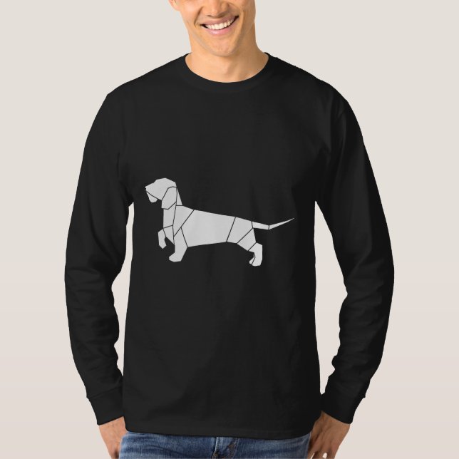 Camiseta Origami Dachshund Wire Haired Dachshund (Frente)