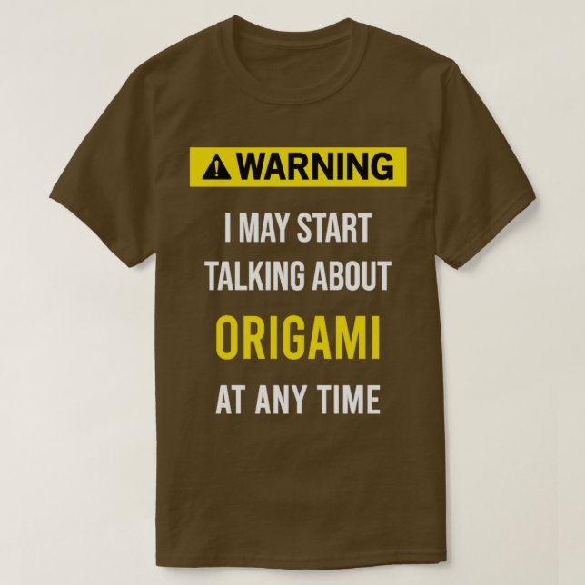 Camiseta Origami de aviso (Frente do Design)