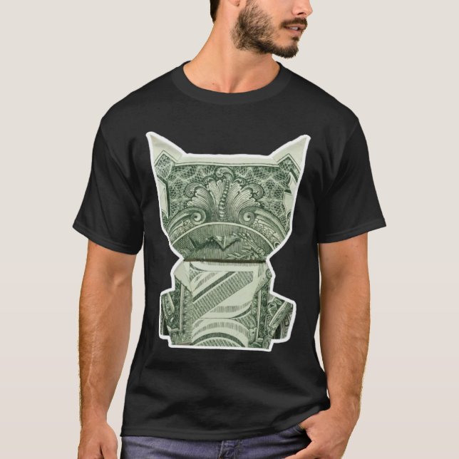 Camiseta Origami de Dinheiro de Gato (Frente)