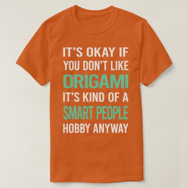 Camiseta Origami de Hobby do Smart Pessoas (Frente do Design)