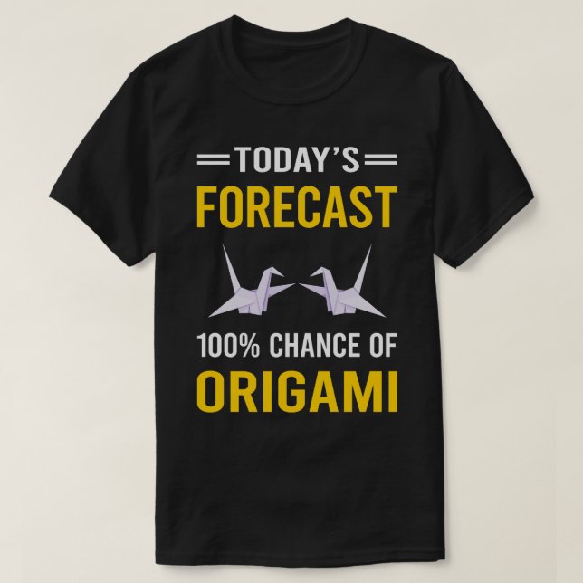 Camiseta Origami de Previsão de Hoje (Frente do Design)