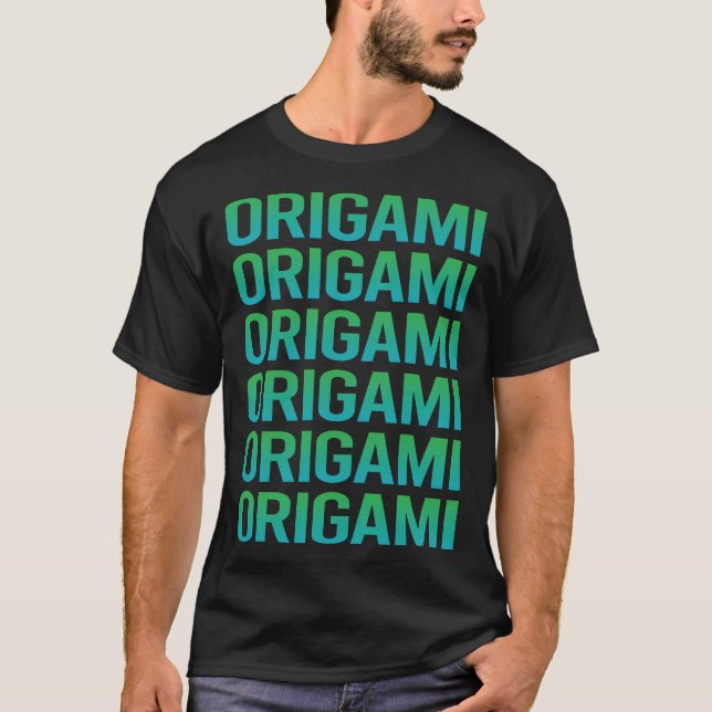 Camiseta Origami de Texto Gradiente (Frente)