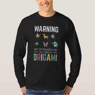 Camiseta Origami diz guindaste para o papel dobrando ori
