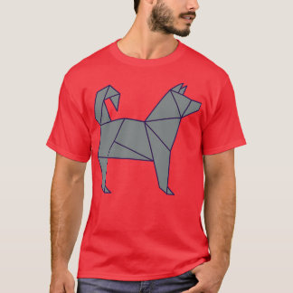 Camiseta Origami Dog Papel japonês rouco Origami