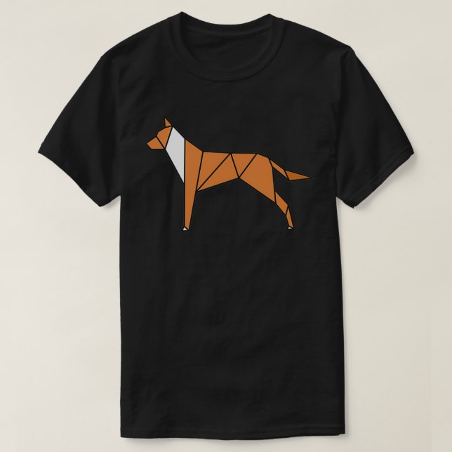 Camiseta ORIGAMI DOGGIE Funny Traditional Art 1 (Frente do Design)