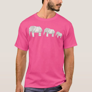 Camiseta Origami Elephants Japonês Art Paper Folha
