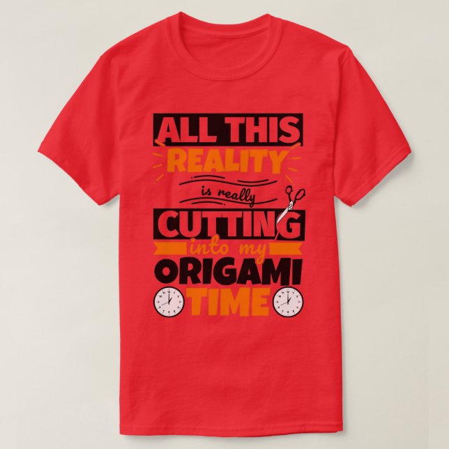 Camiseta Origami Engraçado Dizendo Hobby (Frente do Design)