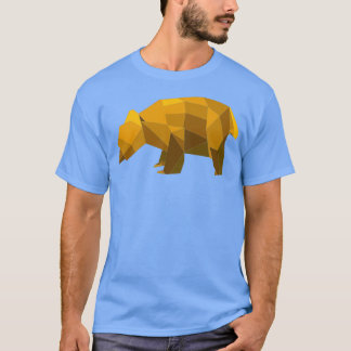 Camiseta origami feito de urso pardo