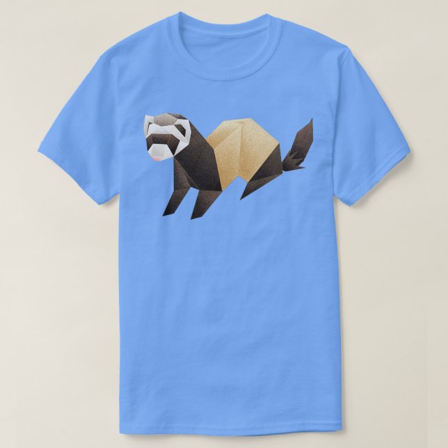 Camiseta Origami Ferret (Frente do Design)