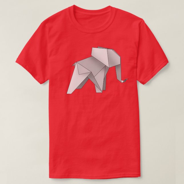 Camiseta origami fez pequeno elefante (Frente do Design)