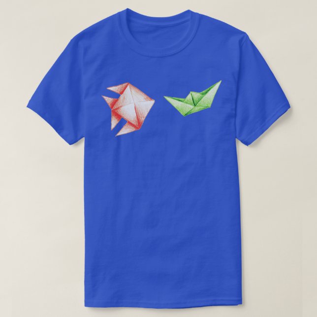 Camiseta Origami Fish amp Boat (Frente do Design)