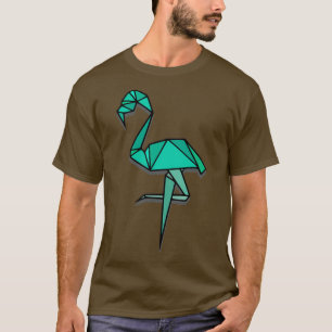Camiseta Origami Flamingo Aqua Green