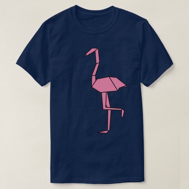 Camiseta Origami Flamingo Sticker (Frente do Design)