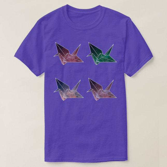Camiseta Origami Galaxy Cranes Pack 1 (Frente do Design)