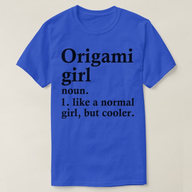 Camiseta Origami Girl Engraçada Definição De Arte Japonesa (Frente do Design)