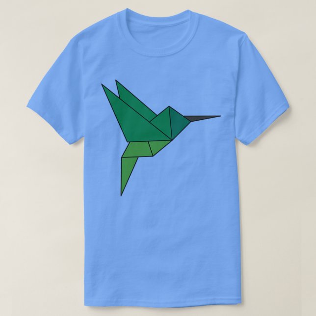 Camiseta Origami Hummingbird Geométrico (Frente do Design)