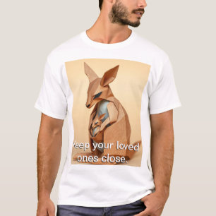 Camiseta Origami Kangaroo e sua Joey