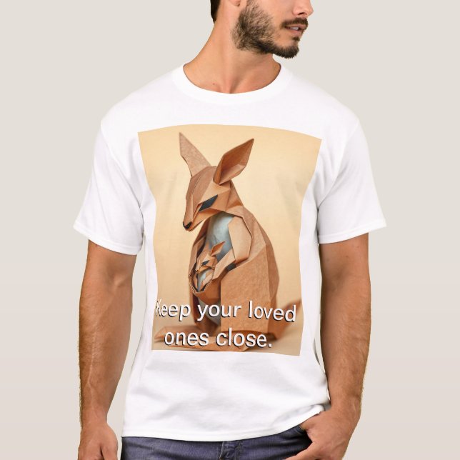 Camiseta Origami Kangaroo e sua Joey (Frente)