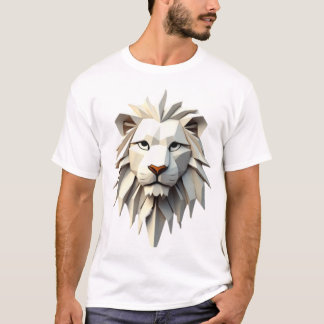 Camiseta Origami Lion: Uma obra-prima geométrica em Design