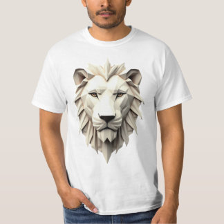 Camiseta Origami Lion: Uma obra-prima geométrica em Design