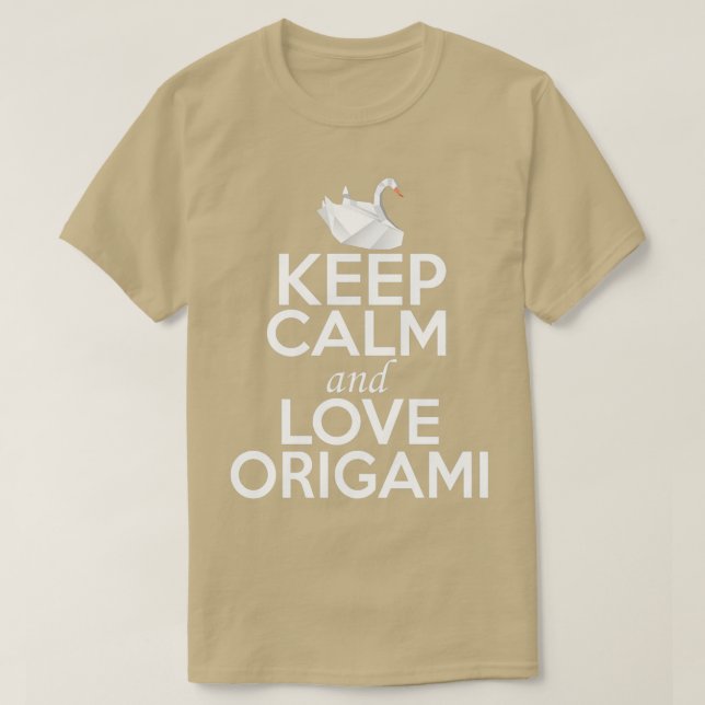 Camiseta Origami Lover Shirt Mantém Calma e Amor Origami (Frente do Design)