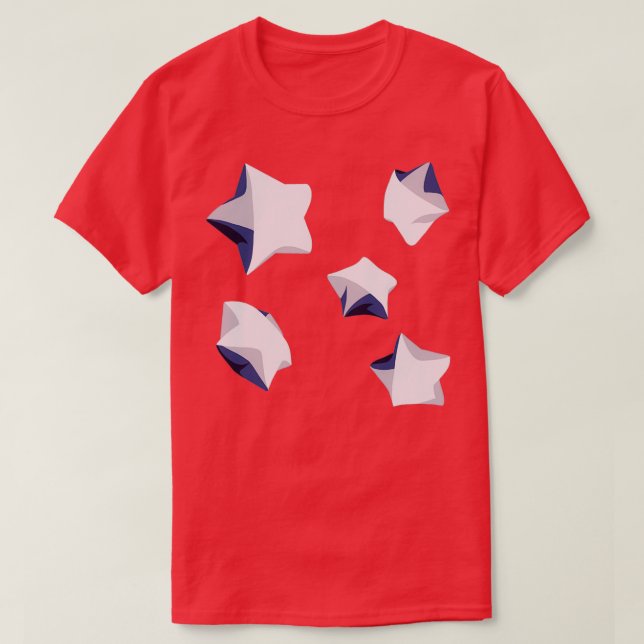 Camiseta Origami Lucky Puffy Stars (Frente do Design)