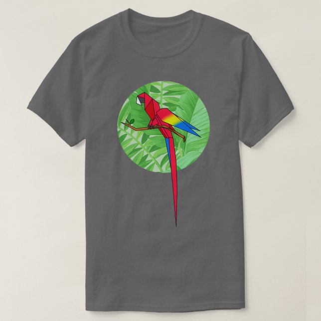 Camiseta Origami Macaw (Frente do Design)