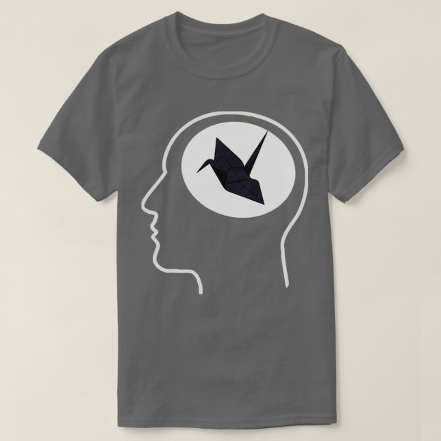 Camiseta Origami na cabeça (Frente do Design)