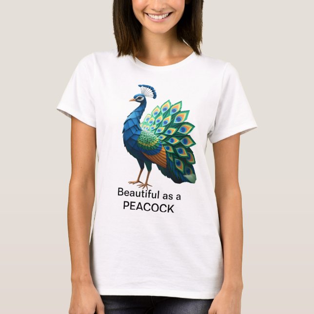 Camiseta Origami Peacock T-shirt women's (Frente)