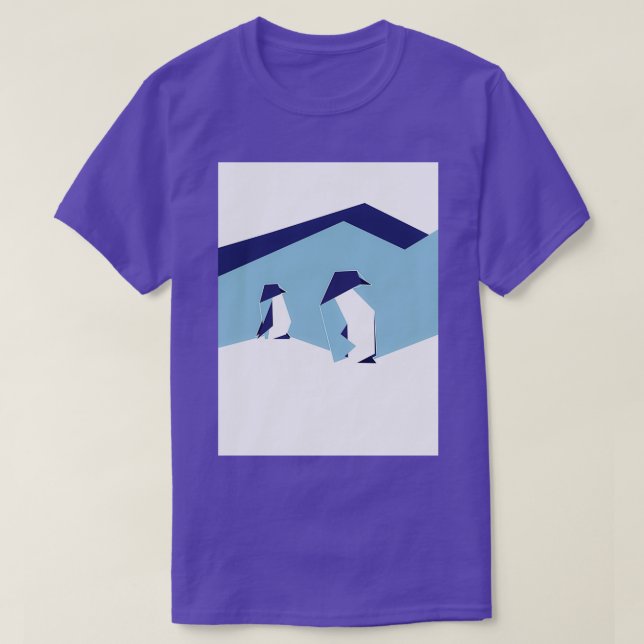 Camiseta origami pengiuns (Frente do Design)