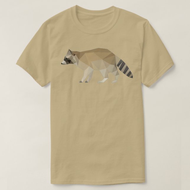 Camiseta Origami Raccoon (Frente do Design)