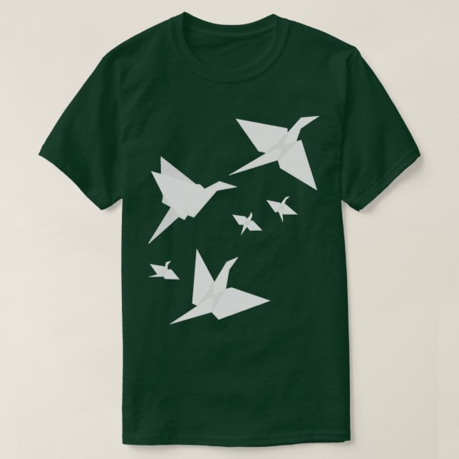 Camiseta Origami voa azul claro (Frente do Design)