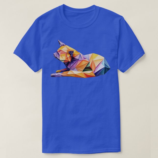 Camiseta Origami Whimsic Cat1 (Frente do Design)