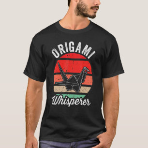 Camiseta Origami Whisperer Vintage Sunset Crane, Origami