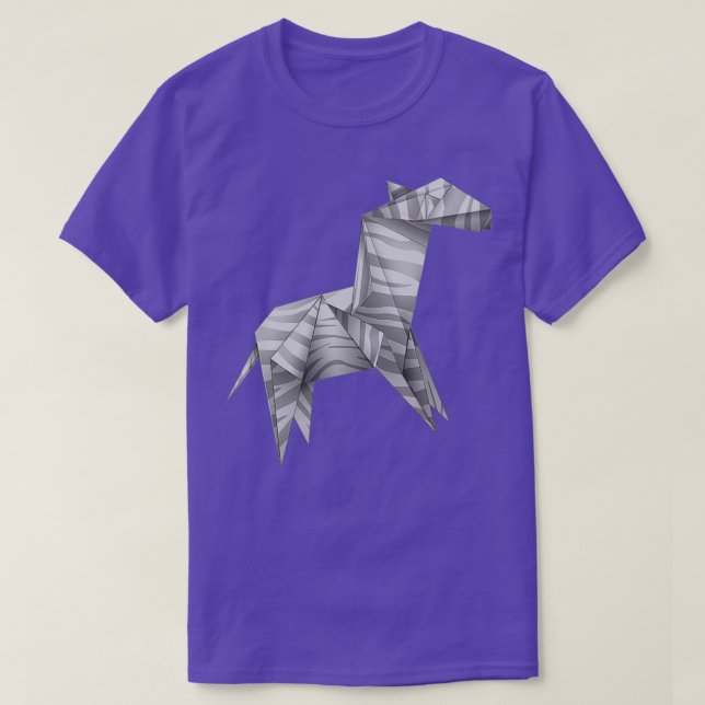Camiseta origami zebra 1 (Frente do Design)