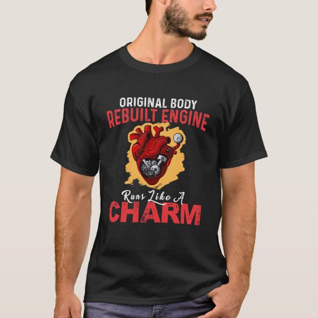 Camiseta Original Body Rebuilt Engine Runs Like A Charm (Frente)