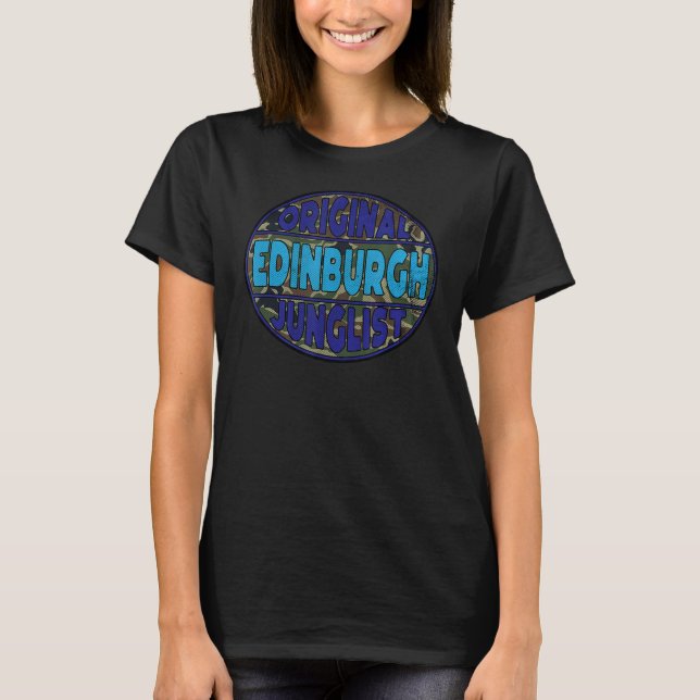 Camiseta Original Edinburgh Junglist Scotland DNB Drum e (Frente)