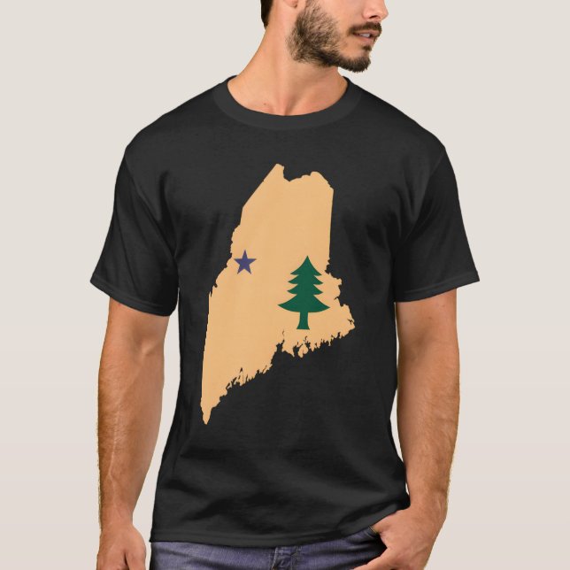 Camiseta Original Maine State Flag Northern New England Dir (Frente)