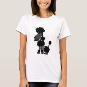 Camiseta Original preto engraçado da arte da caniche
