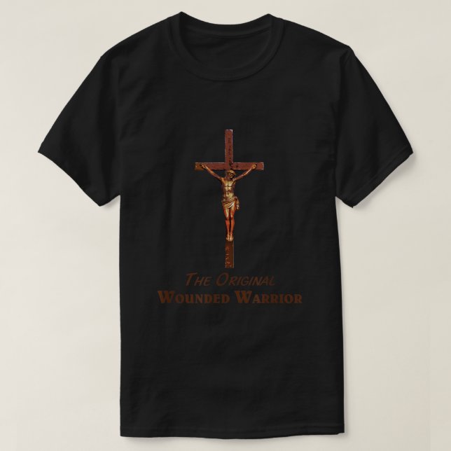 Camiseta Original Wounded Warrior T Shirt w Jesus Christian (Frente do Design)